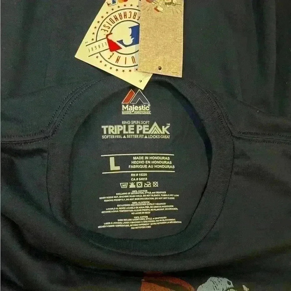 Peanuts Sports Majestic Triple Peak 2014 All Star Game Short Sleeved Shirt MLB L - Picture 6 of 6